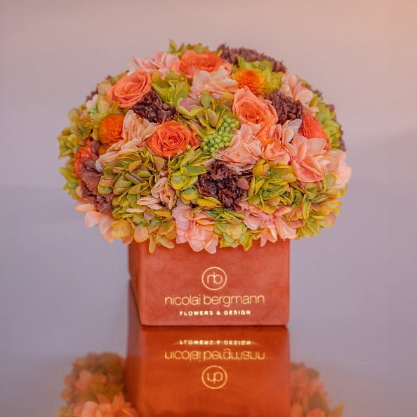Preserved Flower Cube Arrangement ' Perfect Autumn '